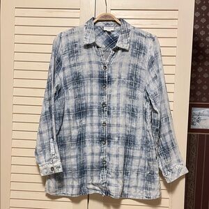 J. Jill Indigo Plaid Shirt